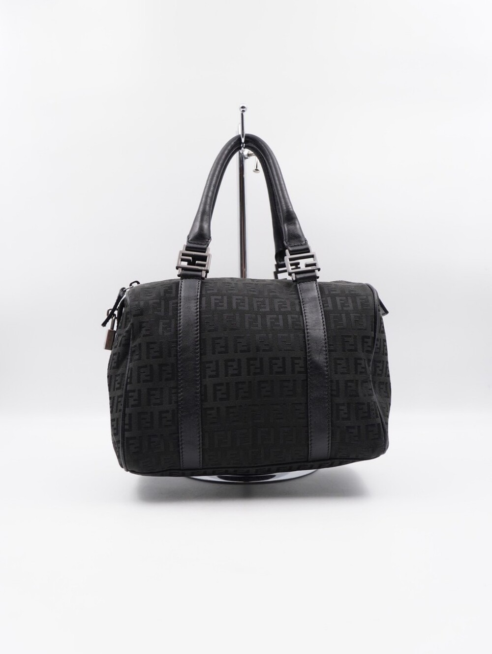 CM37 💗 Fendi Zucchino Spalmati Vitello Small Boston Bag